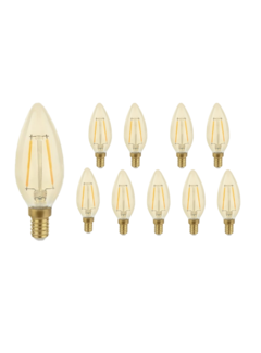 Voordeelpak 10 stuks LED lamp E14 fitting - C35 - 2200K extra warm wit licht - 5W vervangt 35W - dimbaar