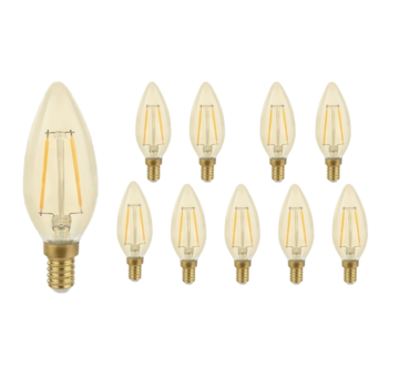 Voordeelpak 10 stuks LED lamp E14 fitting - C35 - 1800K extra warm wit licht - 5W vervangt 35W - dimbaar