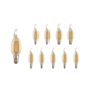 Voordeelpak 10 stuks - E14 LED lamp - C37 - 4W vervangt 50W - 1800K extra warm wit licht - dimbaar