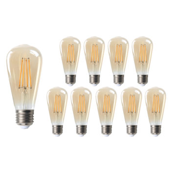 Voordeelpak 10 stuks LED Lamp E27 fitting - 2200K extra warm wit licht - 4W vervangt 40W - dimbaar