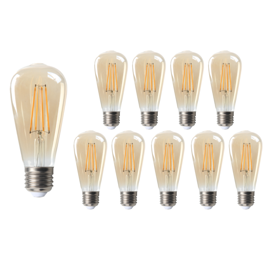 Voordeelpak 10 stuks LED Lamp E27 fitting - 2200K extra warm wit licht - 4W vervangt 40W - dimbaar