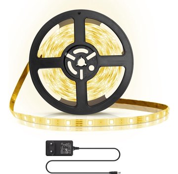 LED Strip 5M - 3000K warm wit licht – max. 20W - met aansluitstekker