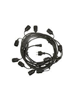 LED Lichtsnoer buiten 10 meter - 10xE27 fitting - IP44 - excl. 10 LED lampen - LED lampen optioneel