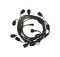 LED Lichtsnoer buiten 10 meter - 10xE27 fitting - IP44 - excl. 10 LED lampen - LED lampen optioneel