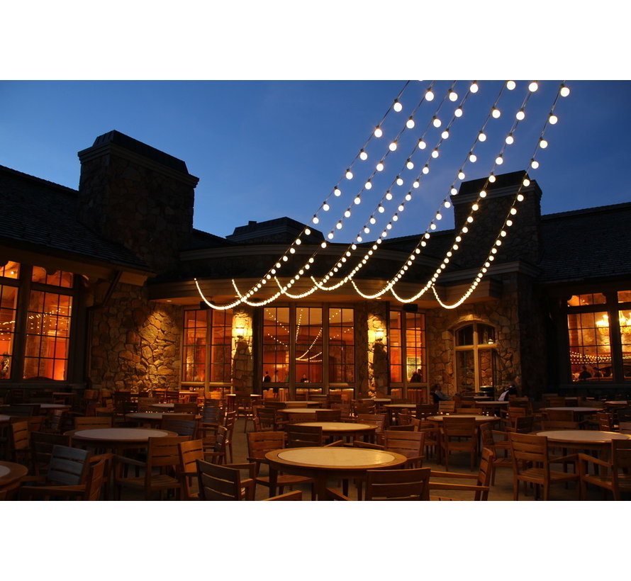 LED Lichtsnoer buiten 10 meter - 10xE27 fitting - IP44 - excl. 10 LED lampen - LED lampen optioneel