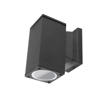 LED Wandlamp rechthoek GU10 fitting - IP65 Buitengebruik - single spot - Zwart