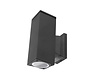 LED Wandlamp GU10 fitting - IP65 Waterdicht - Up Down Rechthoek - Zwart