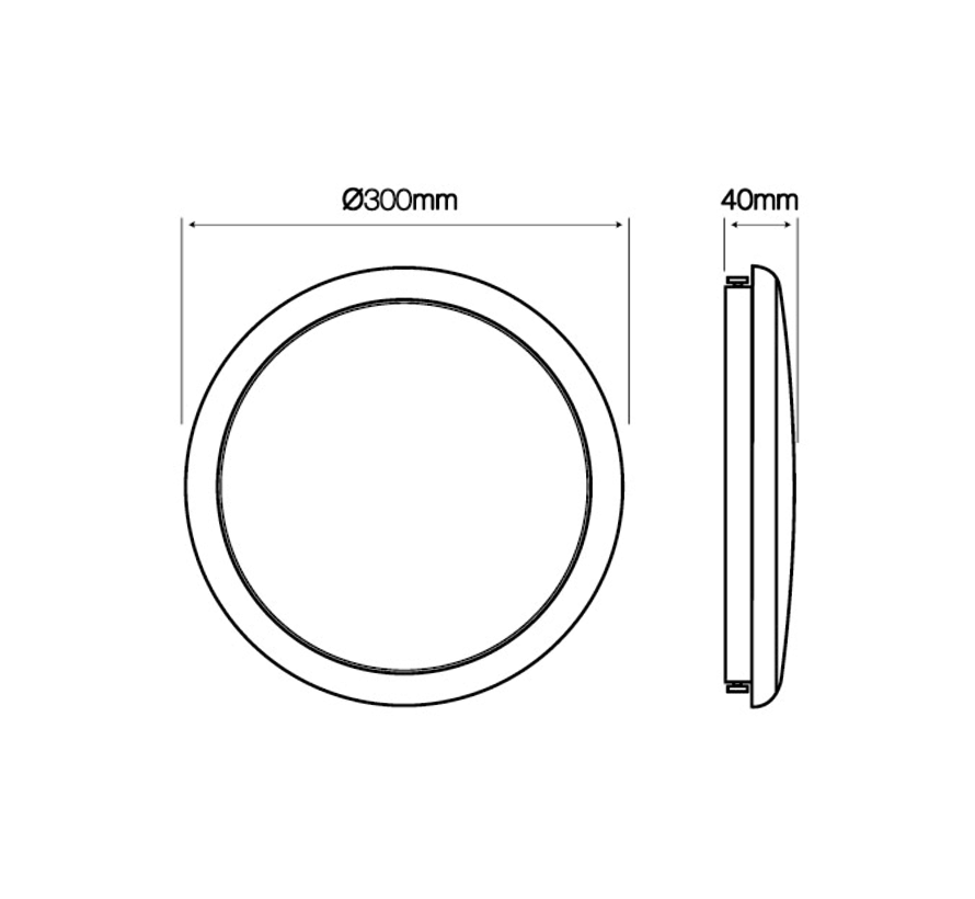 LED Bulkhead Lunar Wit 22W 1870lm - 840 Koel Wit | 300mm - IP65| 5 jaar garantie