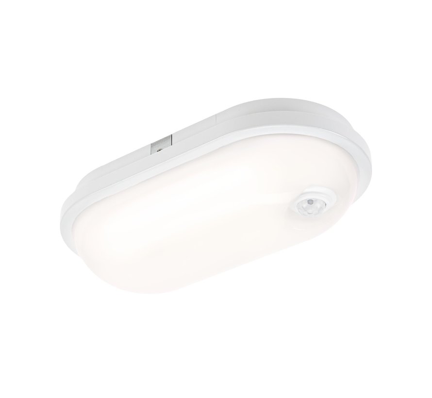 LED Opbouwlamp Ovaal - 4000K helder wit licht - 20W vervangt 180W - IP54 spatwaterdicht - met sensor