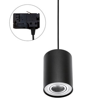 LED Trackrail connector zwart - voor hanglamp - 3-Phase