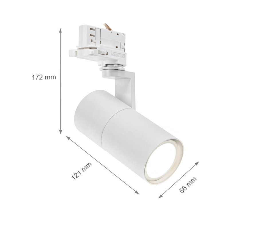 LED Railspot GU10 fitting - universeel 3-Fase - Wit