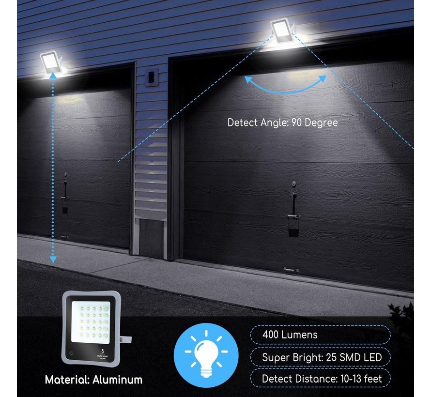 Solar Schijnwerper met schemersensor 10XHS IP65 - 100W - 6500K - met afstandsbediening