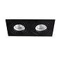 LED Inbouwspot 2*G5,3 fitting - Zaagmaat 155*80mm - Mat zwart