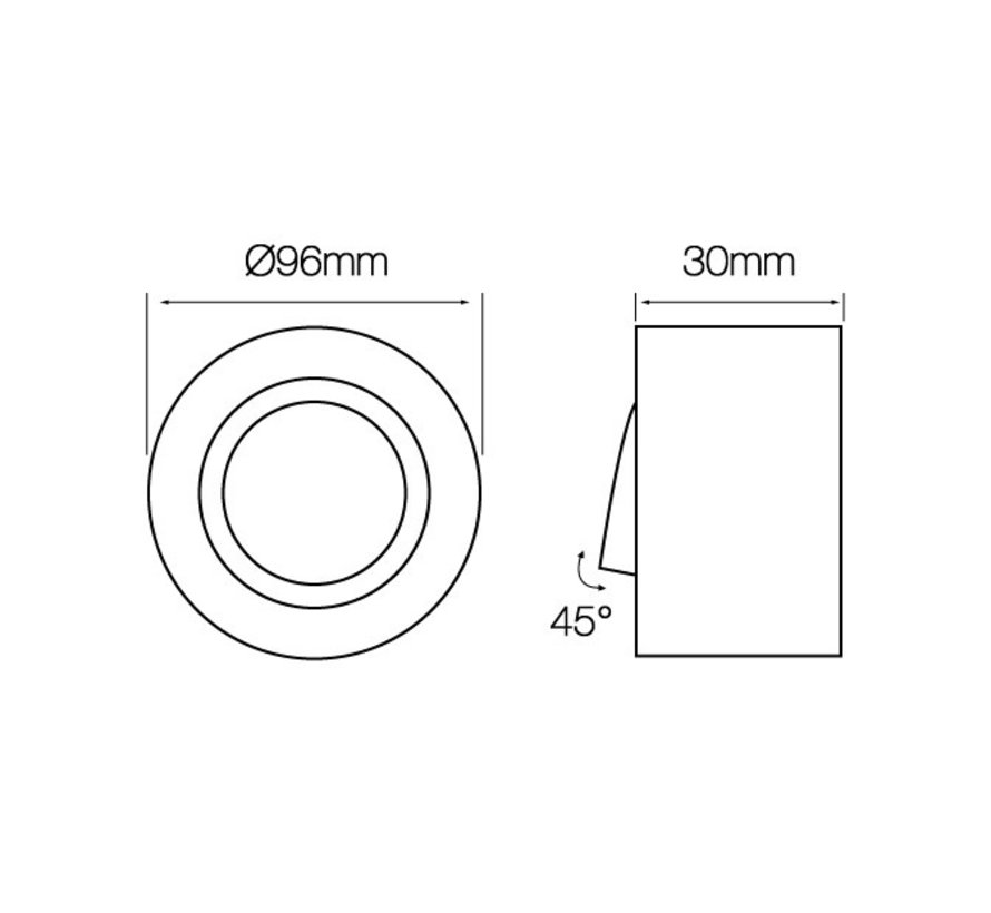 LED Inbouwspot - Zaagmaat Ø85mm - Geborsteld aluminium - Kantelbaar