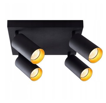 LED Plafondspot GU10 fitting - 4 verstelbare spots - Mat zwart