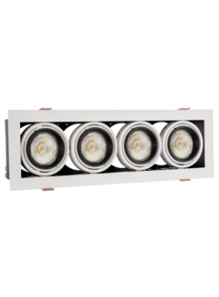 OP=OP LED Inbouwspot armatuur - 4*GU10 fitting - Max. 4*10W LED