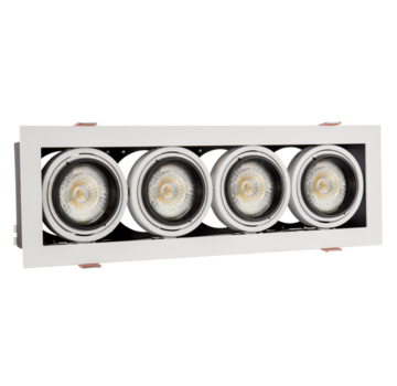 OP=OP LED Inbouwspot armatuur - 4*GU10 fitting - Max. 4*10W LED