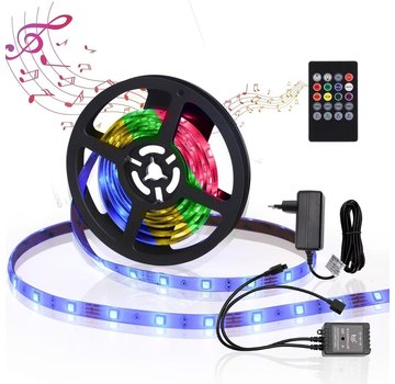 LED strip 3M - RGB - 12V - Veranderd bij muziek