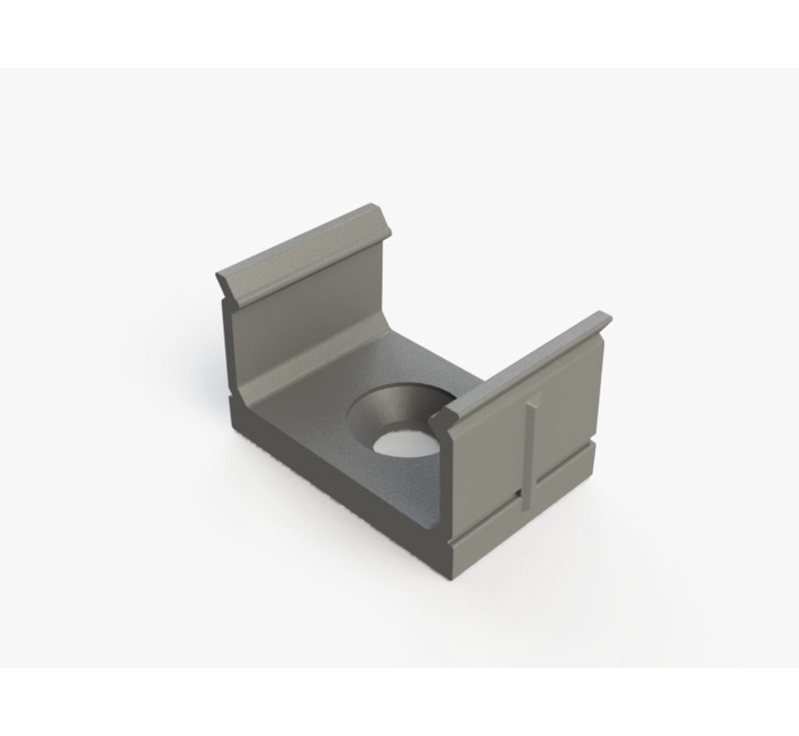 Montagebeugels voor Aluminium profiel 1000*9*12mm - plat - grijs - set van 2 incl. schroeven