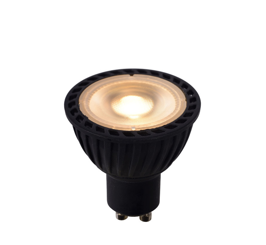 LED spot GU10 zwart dim to warm - 5W vervangt 30W - 2200K-3000K