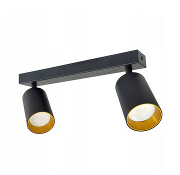 LED Plafondspot GU10 fitting - 2 verstelbare spots - Mat zwart