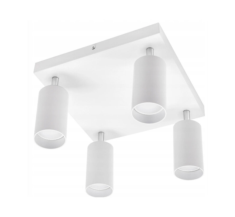 LED Plafondspot GU10 fitting - 4 verstelbare spots - Wit