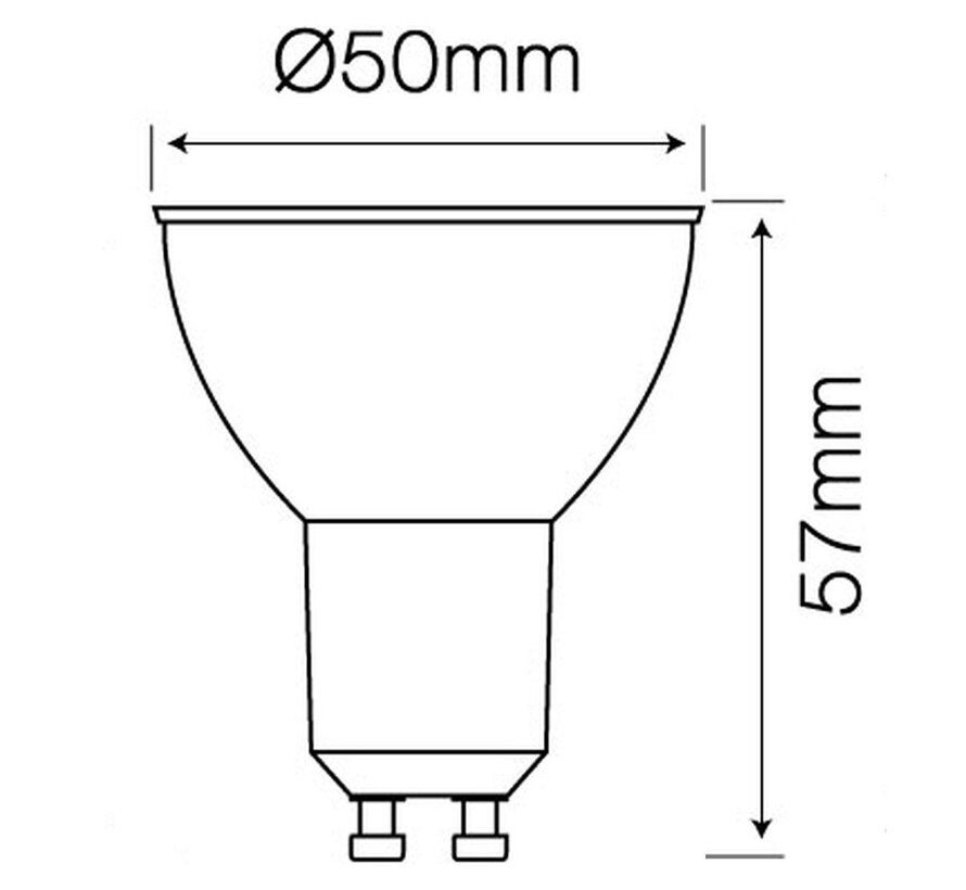 LED spot GU10 - 1W - 2700K warm wit licht - vervangt 10W - Glazen behuizing