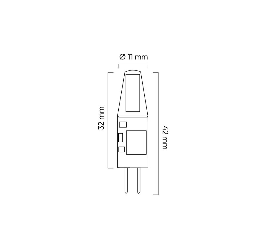 LED G4 - 1.5W vervangt 15W - 6000K daglicht wit - 42x11mm