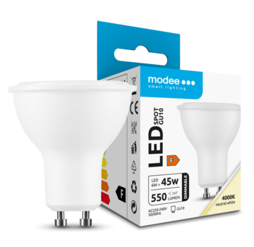 Modee Lighting LED spot GU10 -  dimbaar - 6W vervangt 50W - 4000K helder wit