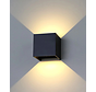 LED  Wandlamp  IP54 - Zwart - 2x3W - Up and Down verstelbare lichtspreiding - Lichtkleur optioneel