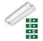LED Noodverlichting portiek - Wit - 3W - Vluchtweg aanduiding - Wand/ Plafond montage - 3H LifePO4 3.2V 1.5Ah accu  - Transparant PMMA