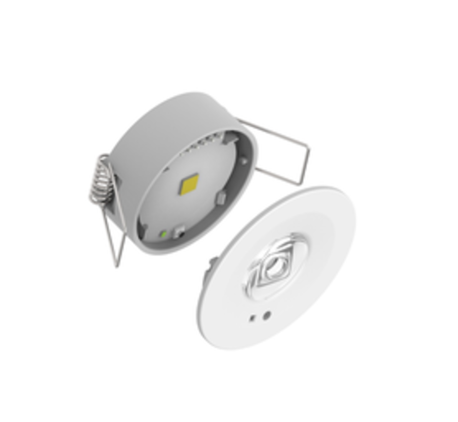 LED Nood Inbouwspot Wit - 228Lumen - Nood paniekverlichting 3H - 45mm - 3.2V 3300mAh LiFePO4 accu - met extra lens