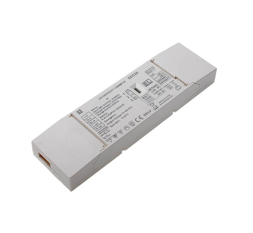LED Noodbatterij pack - Dipswitch vermogen instelbaar 3.5W/ 2.5W / 5W - 3H 6.4V 1500mAh LiFePO4