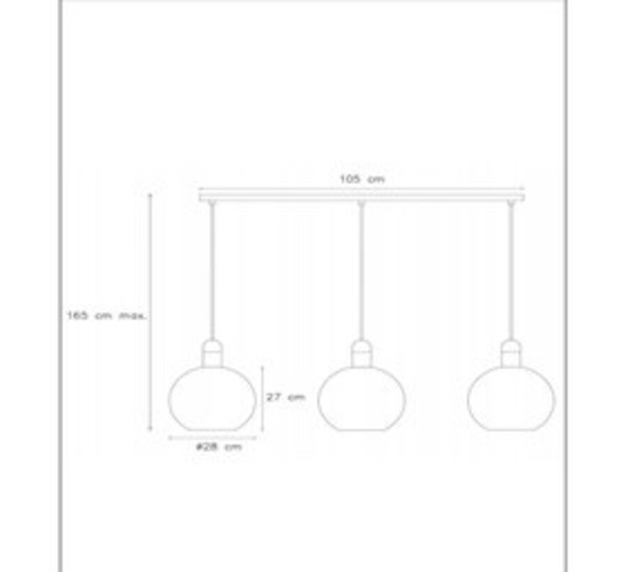 Lucide JULIUS - Hanglamp - 3xE27 - Fumé