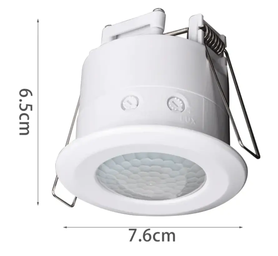 LED inbouwbewegingssensor 240° - PIR Infrarood bewegingsmelder - MAX. 300W -  230V Aansluiting