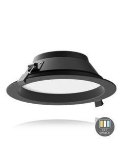 LCB LED LED Downlight 230mm - Zwart - 20W 1700Lm - 830-840-865 CCT | Zaagmaat 192mm incl. aansluitstekker 1.5m