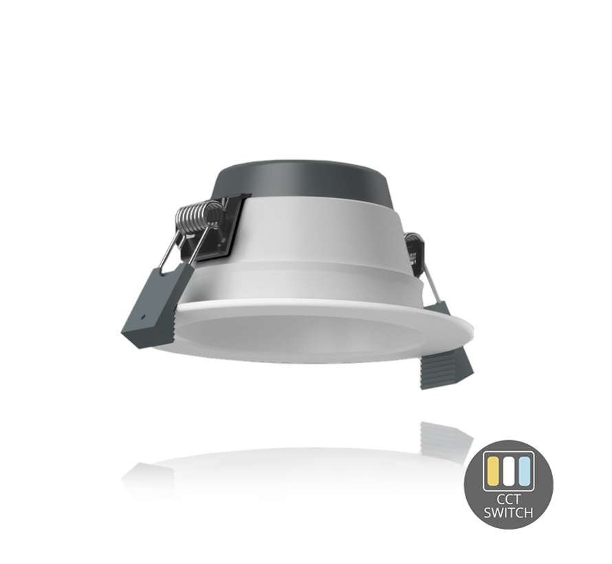 LED Downlight 113mm - Wit - 10W  890Lm - 830-840-865 CCT | Zaagmaat 92mm incl. aansluitstekker 1.5m