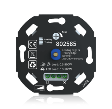 LCB LED LED Universele Draai Dimmer - 500W - Fase aan- en afsnijding |  TRIAC RLC 0.3 - 500 Watt