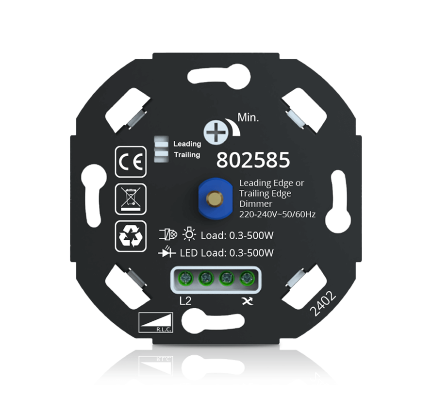 LED Universele Draai Dimmer - 500W - Fase aan- en afsnijding |  TRIAC RLC 0.3 - 500 Watt
