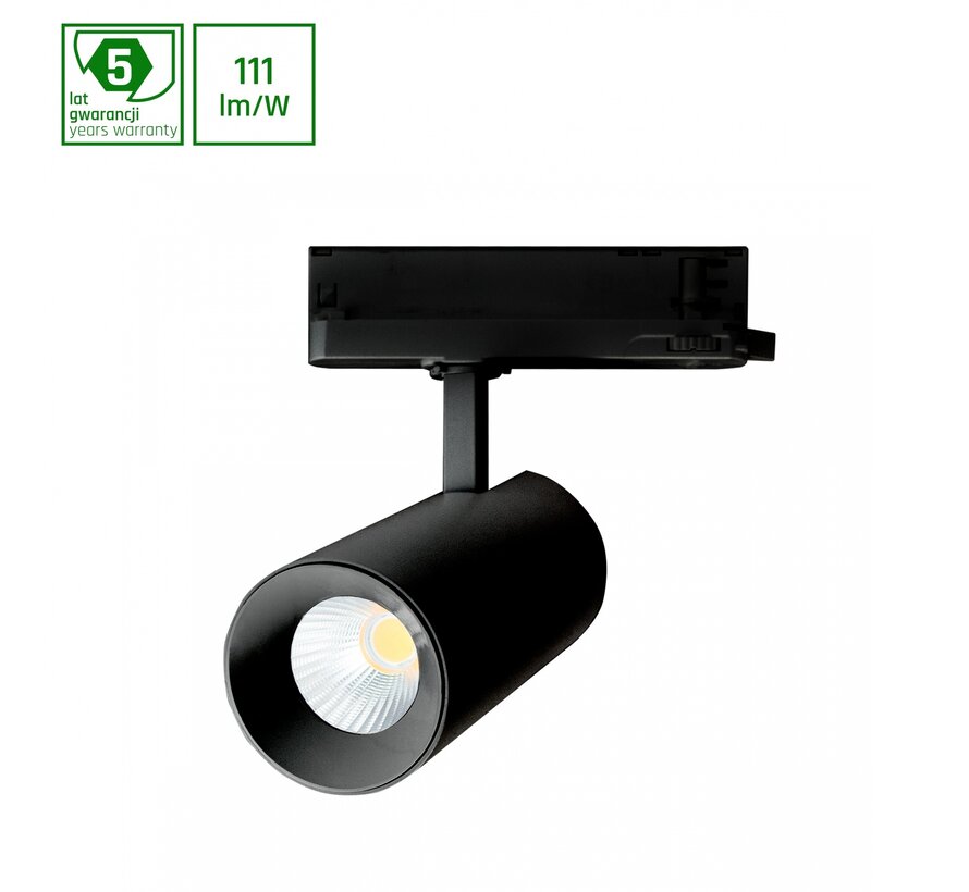 LED Railspot 3F -  Andromeda Zwart - 111Lm / W - 15W - 27W Dipswitch | 940 Helder Wit - 5 jaar garantie