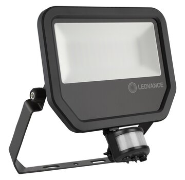 Ledvance LED Breedstraler IP66 - Sensor Zwart - 41W 6000Lm - 4000k 840 Helder Wit | IK07  Schemer en Bewegingssensor - 1M aansluitkabel