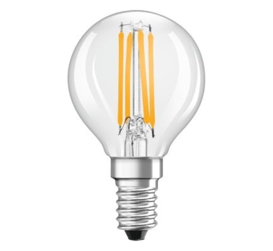 Classic LED E14 Peer Filament Helder 4W 470lm - 827 Zeer Warm Wit | Vervangt 40W