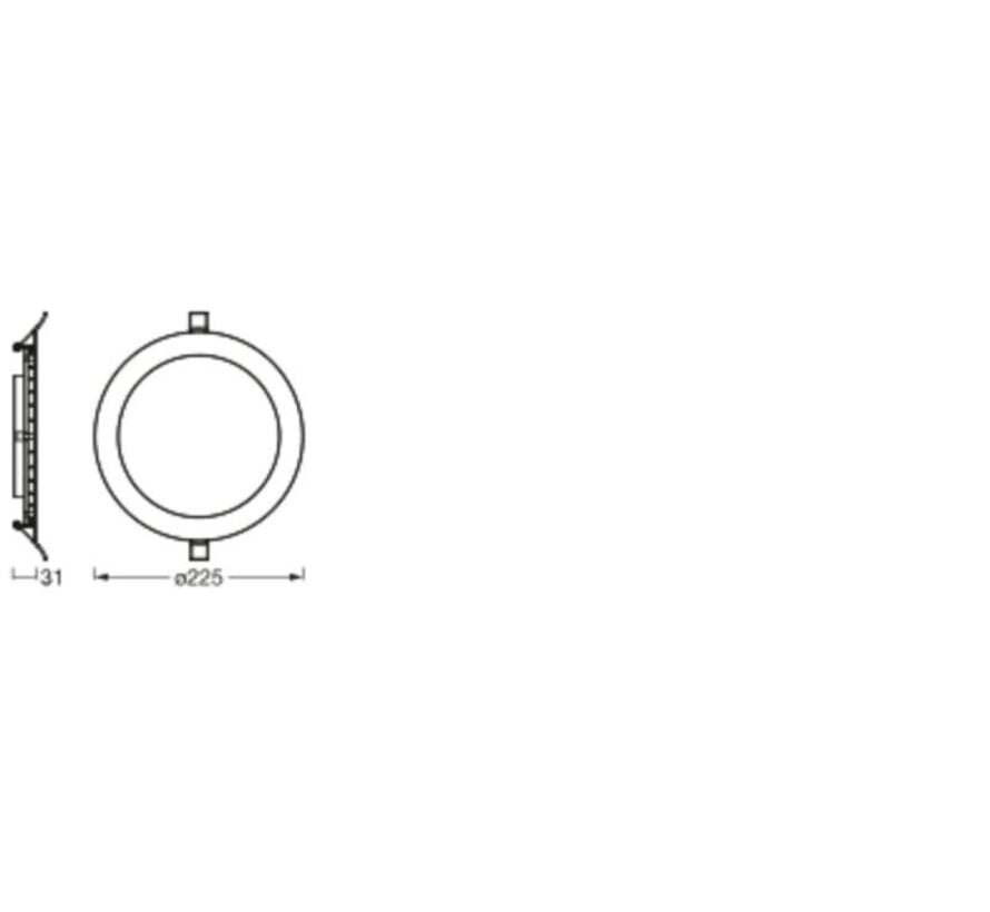 LED Downlight Slim Recess Wit 22W 2000lm 110D - 840 Koel Wit | 225mm - Zaagmaat 200mm