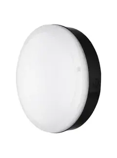 Ledvance LED Wandlamp Bulkhead Surface Sensor - IP65 Ø250MM - Zwart - 10W 800Lm - 3000k 830 Warm wit | IK10 Daglichtsensor