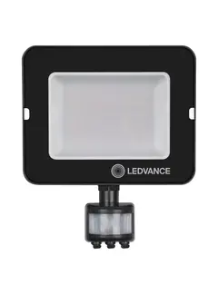 Ledvance LED Breedstraler IP65  - Sensor Zwart - 50W 4500Lm - 3000k 830 Warm Wit  |  IK08 Schemer en Bewegingssensor - 1M aansluitkabel