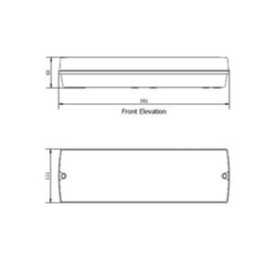 LED Noodverlichting opbouw IP66 - Portiek armatuur  Opaal cover  - 3W 450Lm | IK08  - 3uur batterij