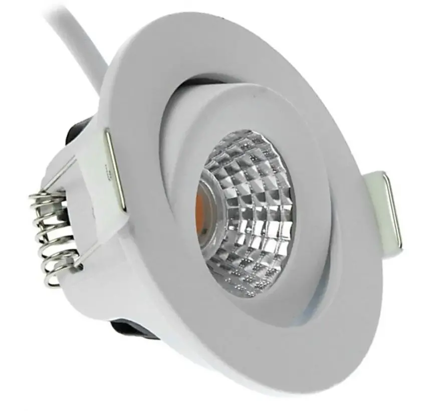 LED Mini Inbouwspot IP65 - Wit 62MM - 5W 450LM - 2700K 827 Warm Wit | Zaagmaat 52MM - Triac Dimbaar | Geschikt voor badkamer