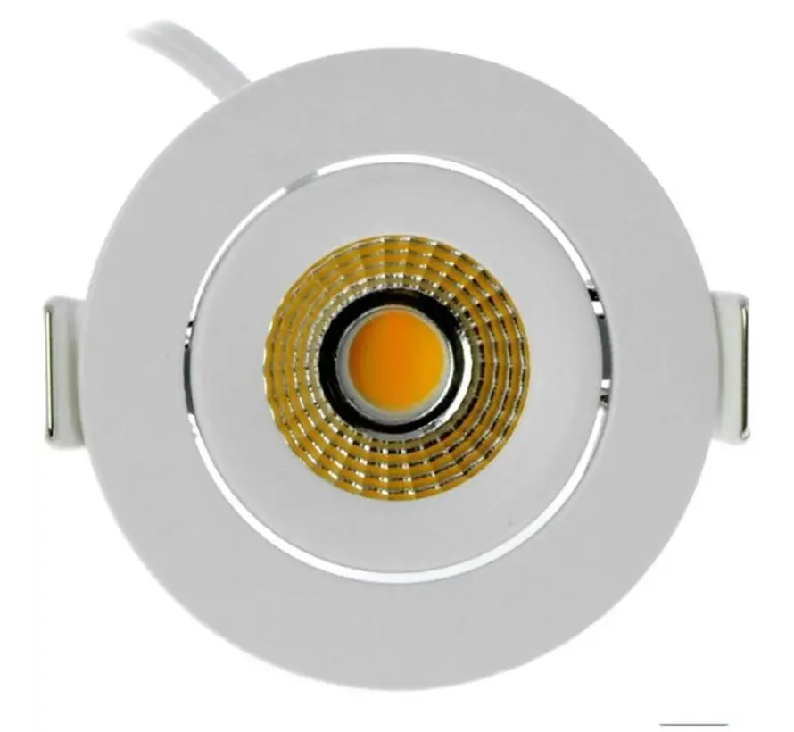 LED Mini Inbouwspot IP65 - Wit 62MM - 5W 450LM - 2700K 827 Warm Wit | Zaagmaat 52MM - Triac Dimbaar | Geschikt voor badkamer