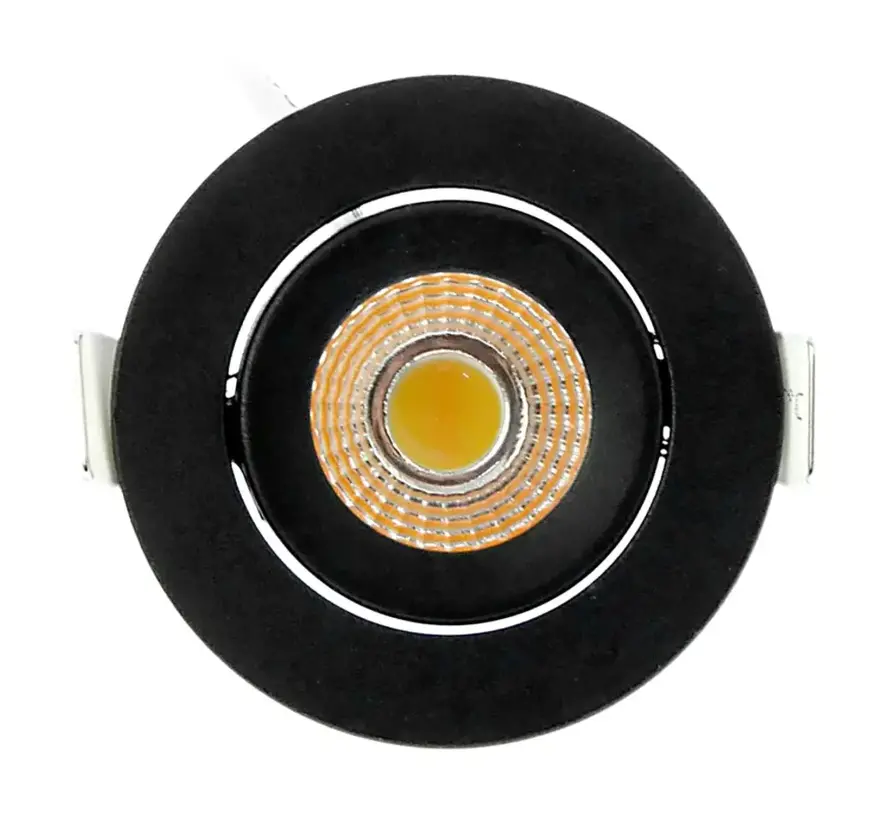 LED Mini Inbouwspot IP65 - Zwart 62MM - 5W 450LM - 2700K 827 Warm Wit | Zaagmaat 52MM - Triac Dimbaar | Geschikt voor badkamer
