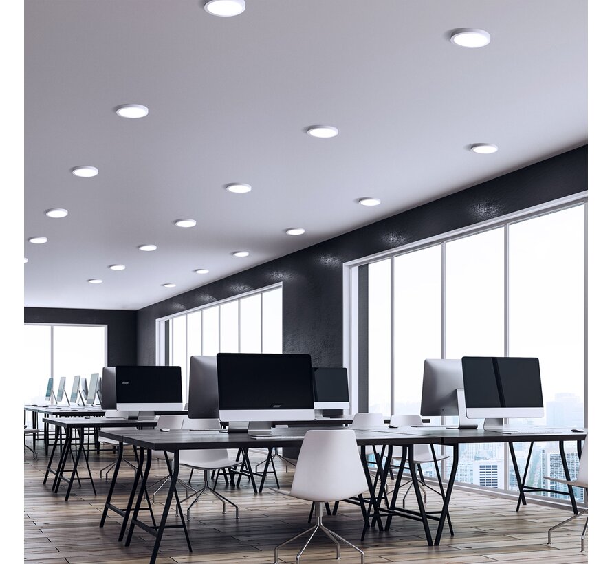 LED Downlight - Plafondlamp Inbouw/ Opbouw IP20 - 170MM - 12W 1200Lm - Selecteer lichtkleur | Incl. Veerklemsysteem - Vervangt 100W